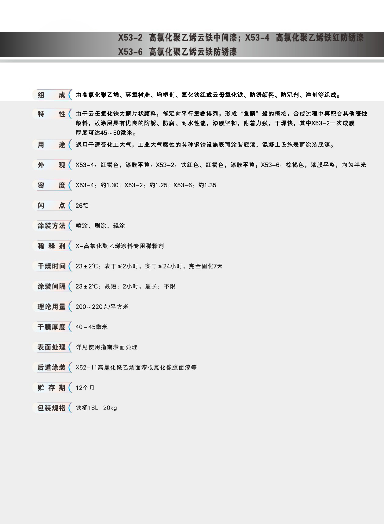 高氯化聚乙烯云铁中间漆